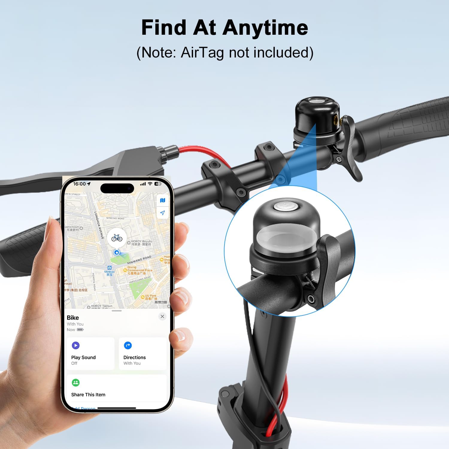 Fietsbel voor Apple AirTag Ver - Bike Bell recensie en prijs
